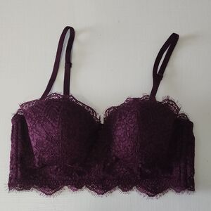 VS Pink Lace Bralette in Deep Purple